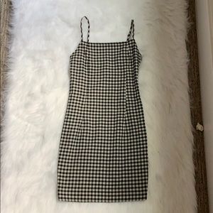 Gingham spaghetti strap dress